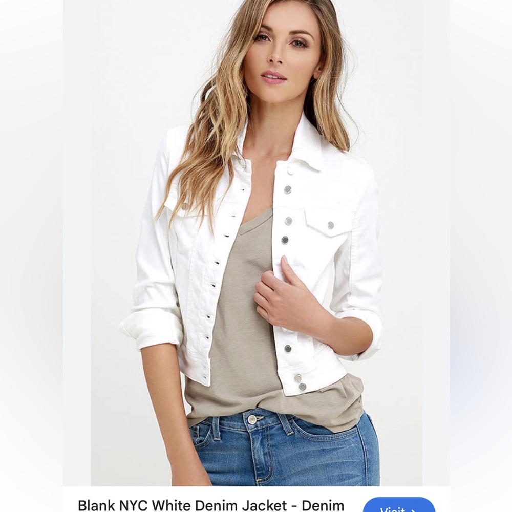 Blank NYC Women's White Denim Jacket sz M